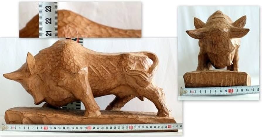 木彫　牛の彫刻　西田秀　木彫牛 木彫 牛の彫刻 西田秀 木彫牛 井波彫刻 - メルカリ